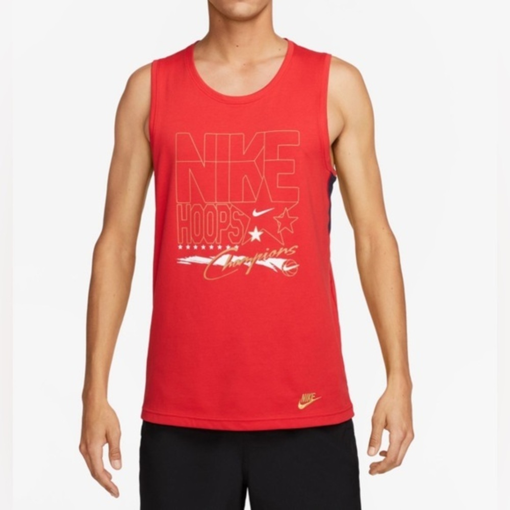 Nike men’s Dri-FIT Primary Hoops Tank‎ top basketball tank top red size small